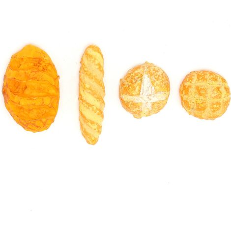 Lot de 4 pains miniatures pour maison de poupée échelle 1:12, décoration de boulangerie et cuisine, jouet modèle alimentaire. (1/5)