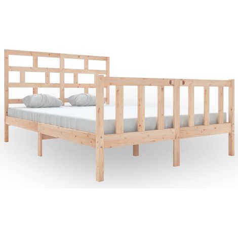 Maison Exclusive - Cadre de lit sans matelas bois massif 140x200 cm (1/5)