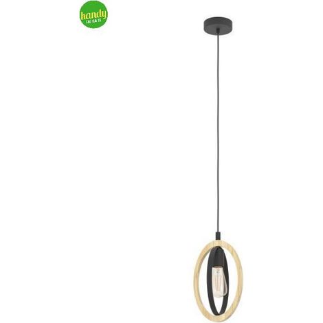 Lampadario Sospeso Basildon Eglo 1xE27 Nero (1/5)