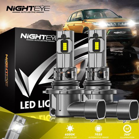 Phares à LED 9005 HB3 avec homologation 30 000 lm 6 500 K ampoules feux de jour halogènes