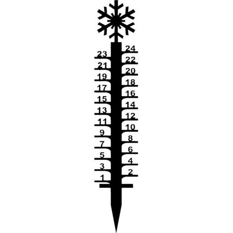 Jauge de neige d'extérieur en fer de , jauge de mesure de neige, bâton de mesure épais en flocon de neige, tige de mesure de profondeur de neige pour cour, pelouse, jardin (1/5)