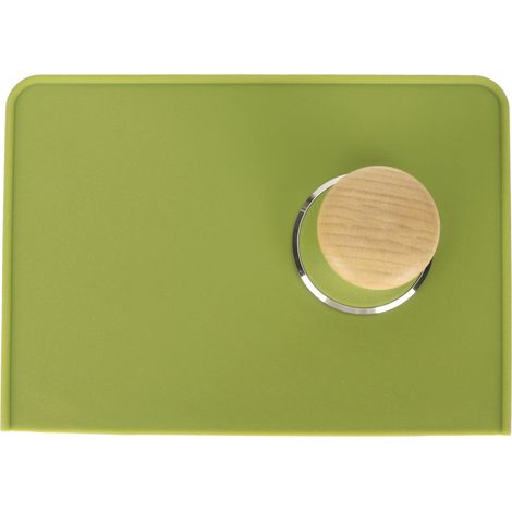 Kaffeestopfer-Set aus Holz mit Silikonmatte und Edelstahlfuß für Anfänger und Baristas, grüner Kaffeestopfer 51 mm (1/5)