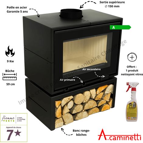Poêle à bois Panorama 75 A.Caminetti (1/5)
