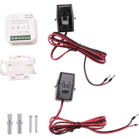 Tuya WiFi 80A Smart-Energiezähler mit Stromwandler-Zangenmessgerät, kWh-Leistungsmonitor, 90-250V Stromverbrauchsstatistik (2CT) (1/5)