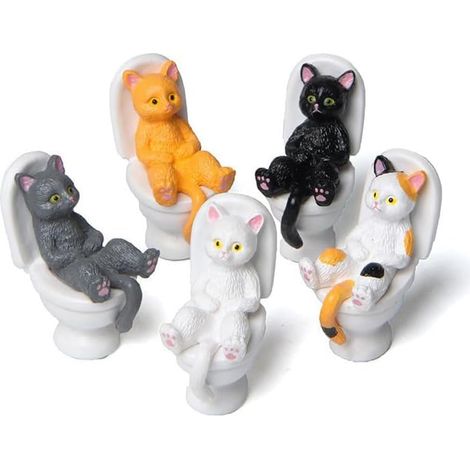 Niedliche Miniatur-Katzenfiguren – 5er-Set für Haus- und Gartendekoration, Geburtstags- und Weihnachtsgeschenk