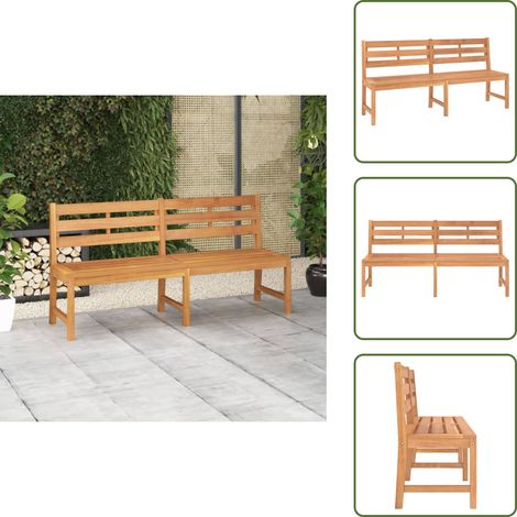 The Living Store Panchina da Giardino 180 cm in Legno Massello di Teak - Panca in teak