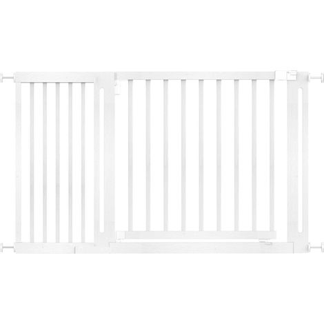 Safetots Barrière Élégante En Bois Blanc, Ouverture Extra Large De 73cm, 15cm - 143cm