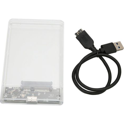 Boîtier externe 2.5 pouces transparent pour disque dur SSD HDD SATA série USB 3.0 5 Gbps, portable, plug and play, coque mobile U25TY3.0 (1/5)