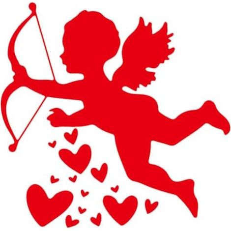 Saint Valentin Fenêtre S'accroche Amour Cupidon Adhésif Sticker Mural Coeur Stickers 2pc 59x58cm (1/4)