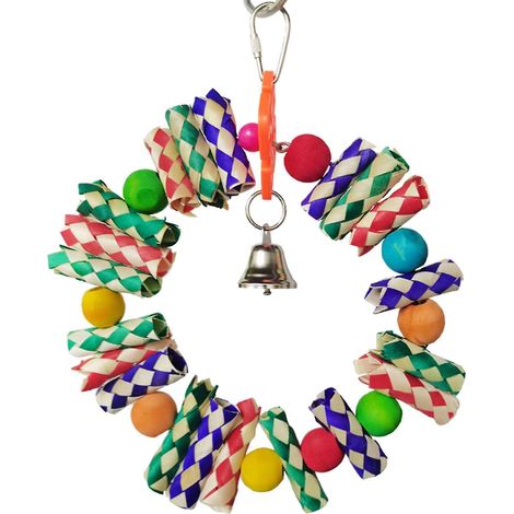 Jouet à mâcher pour perroquet, déchiqueteur de perles en bois avec clochette pour calopsitte (1/4)