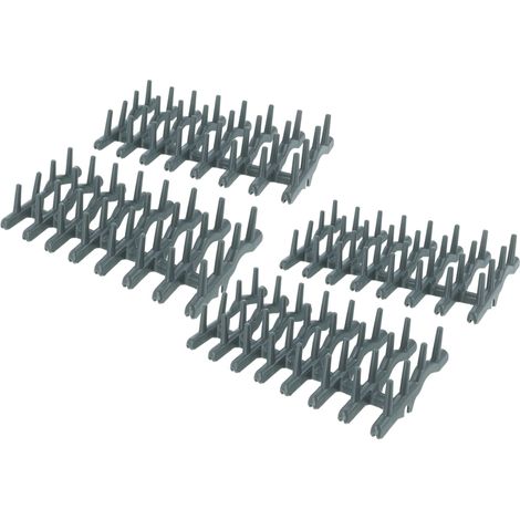 vhbw 2x Upper Basket Insert compatible with Simpson SSF6106X, SSF6106W, SSF6105X, SSF6105W Dishwasher - Rubber, Dark Grey (1/4)