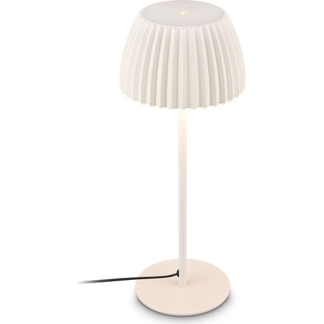 Lampe de table LED à intensité variable, blanc chaud, bord lumineux, chevet, bureau, salon à poser, lampe à poser, table salon, 14,3x36 cm, blanc antique (1/5)