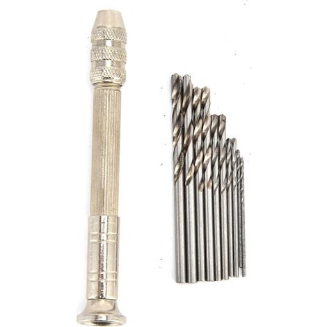Mini-Handbohrmaschine mit Stiftbohrer, Lochstanzer für präzises Walnussholzschnitzen mit Spiralbohrern