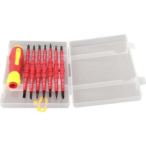 Isolierter Schraubendrehersatz, Elektroreparatur-Werkzeugset, starker Magnet, 8-in-1 (1/5)