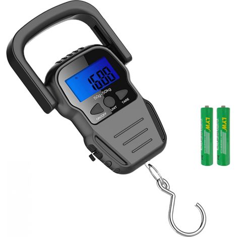 Pèse-Bagage Électronique LCD – Portable avec Ruban, Piles Incluses, Idéal Voyage/Pêche