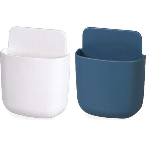 Lot de 2 supports muraux pour télécommande, boîte de rangement autocollante sans trou, porte-stylo (1/4)