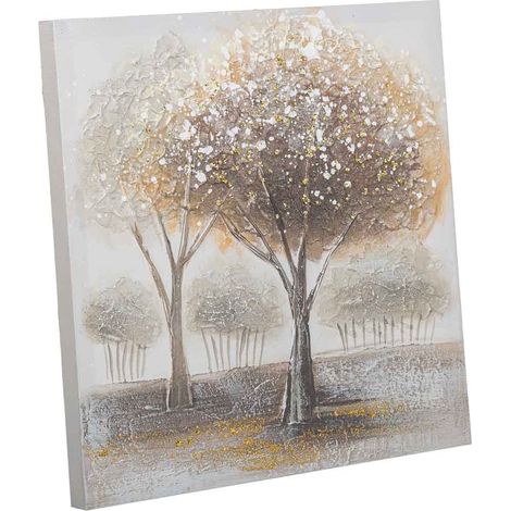 Cuadro pintado a mano con relieve oro 40x40x2.5 (1/5)