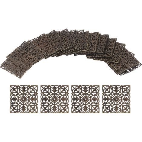 50 Stück filigrane Eisenanhänger, Tetragonum, Antikbronze, galvanisiert, rostfrei für DIY-Projekte und Metallverzierungen (1/5)