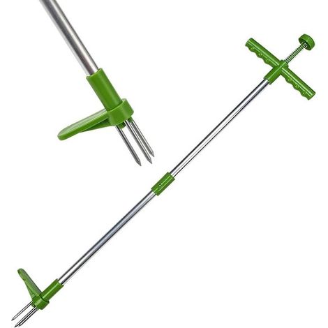 Stehender Unkrautstecher mit langem Griff 91 cm langes Gartengerät mit 3 Krallen Abnehmbarer Unkrautentferner Kein Bücken oder Knien erforderlich (1/5)