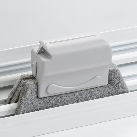 (Gris) Brosse de nettoyage pour rebord de fenêtre, outil de nettoyage de cuisine écologique, mini brosse en plastique pour usage domestique. (1/5)