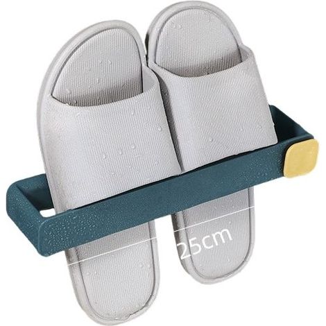 Porte-chaussons mural sans perçage - Organisateur de salle de bain gain de place bleu (1/5)