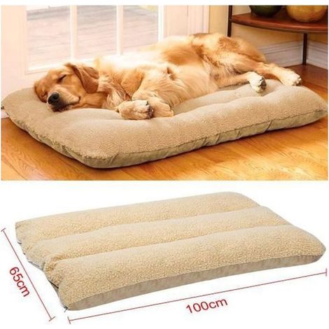 Lit coussin moelleux pour chien 100x65x15 cm – Housse amovible et lavable – Fond antidérapant – Idéal pour panier ou sol (1/5)