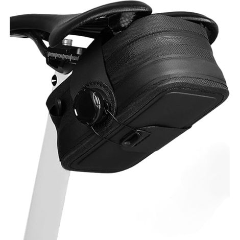 Bolsa impermeable para bicicleta de carretera, bolsa de sillín para bicicleta de montaña resistente a arañazos y al desgaste con cierre giratorio y multiherramienta 16 en 1 (15,2 x 8,7 x 7 cm)