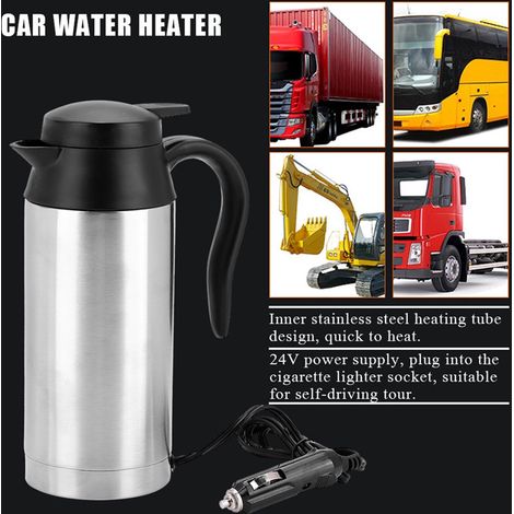 Hervidor de coche de acero inoxidable de 750 ml - hervidor de viaje para encendedor de cigarrillos para agua y café - 12 V (1/5)