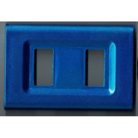TrAdE Shop Traesio - Placchette Placche In Abs Serie Magic Elite Bticino Compatibili Color Copriprese - Blu Elettrico -2 fori -