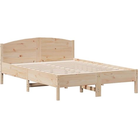 Maison Exclusive - Cadre de lit sans matelas 135x190 cm bois de pin massif (1/5)