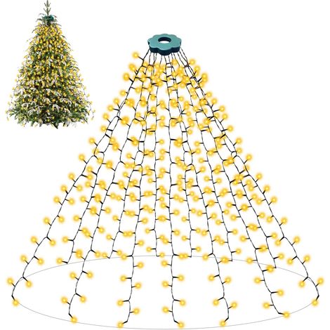 400 LED Guirlande Lumineuse Sapin de Noël, 2 M x 16 Brins Guirlande Lumineuse, 8 Modes et Étanche Lumiere Sapin de Noël pour Décoration Arbre de 1.8 à 2.4 M, pour Exterieur, Interieur, Jardin, Fête (1/5)