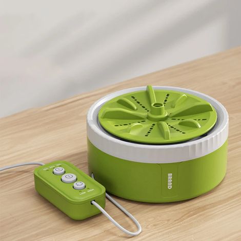 (Vert) Mini machine à laver à minuterie à trois vitesses avec turbine rotative USB (1/5)