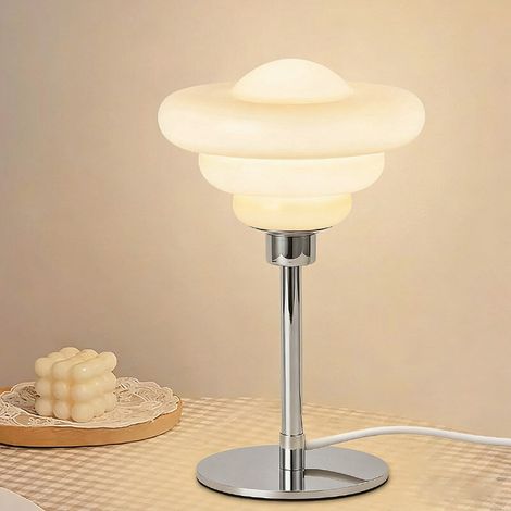 Lampe de bureau LED à intensité variable avec interrupteur filaire - 3000K6500K, abat-jour en verre, lampe de lecture, lampe de chevet,Veilleuse (1/5)