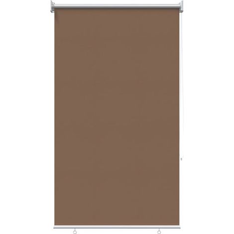 Store enrouleur gris-brun résistant aux UV, 60 x 140 cm, fibre de polyester. (1/5)