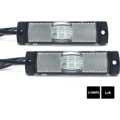Feux de Gabarit LED 2 Pièces, Feu d'Encombrement Blanc 12V/24V 0,04A, Étanche IP67, Lampe Extérieure pour Remorque, Camping-Car, Camion, Véhicule Utilitaire (1/5)