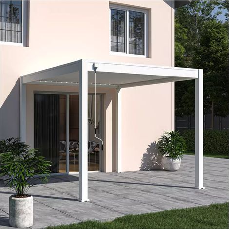 pergola bioclimatica ombréa "vs"  in alluminio bianco 308x308x257 cm