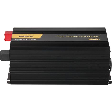 Onduleur Pur Sinus 3000W 24V à 230V avec USB, Écran LCD, Télécommande, Prises EU pour Camping, Camion, Voiture, Solaire (1/5)