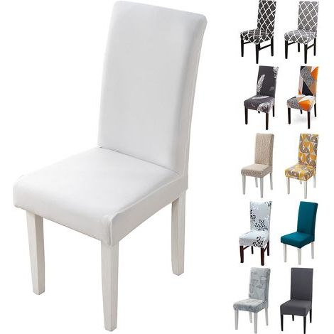 Housse de Chaise, 6 Pieces Extensible Amovible Lavable Moderne Couverture de Chaise pour Salle à Manger Slipcover-Décoration Bouquet de Mariage, Hôtel, Restaurant (1/5)