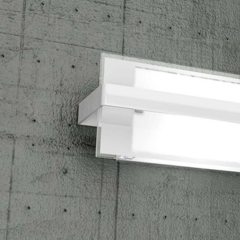Applique moderno top light cross 1106 am e27 led metallo vetro lampada parete, finitura metallo bianco