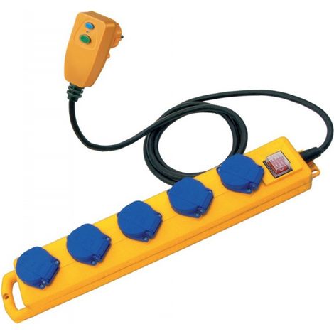 Striscia Di Estensione Con 5 Prese Tappi Giallo 5 M H07Rn-F3G1,5
