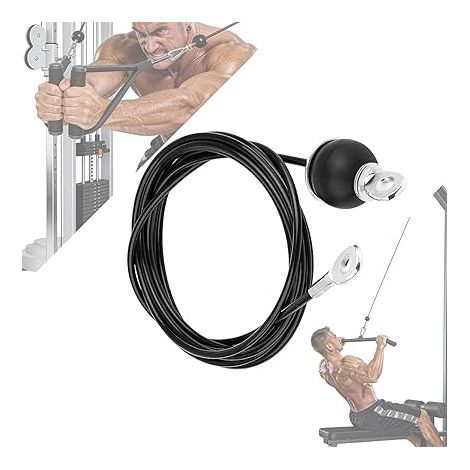 Poulie Cable, 3,5 Mètres Cable Musculation Poulie Acier Inoxydable, Galvanisé, Home Gym Poulie Cable Machine, Fitness Salle (1/5)