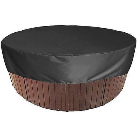 Couvercle de spa professionnel imperméable, capuchon anti-poussière pour piscine, tailles variées : 190x30 cm, noir. (1/4)