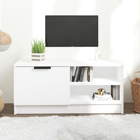 Mobile Porta TV Bianco 80x35x36,5 cm in Legno Multistrato vidaXL