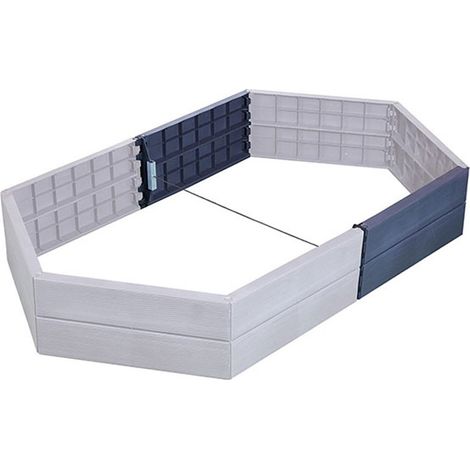 Garantia – Kit d'extension carré potager 55x21cm – 2 parois imitation bois traité anti-UV – Montage sans outils – Compatible Ergo