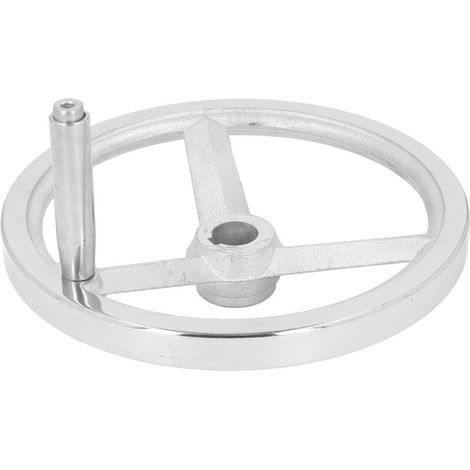 Volant de Meuleuse, Volant de Tour de Diamètre Extérieur de 250 Mm Facile à Assembler en Fonte à 3 Rayons Chromée avec Trous de Vis pour Outil électrique