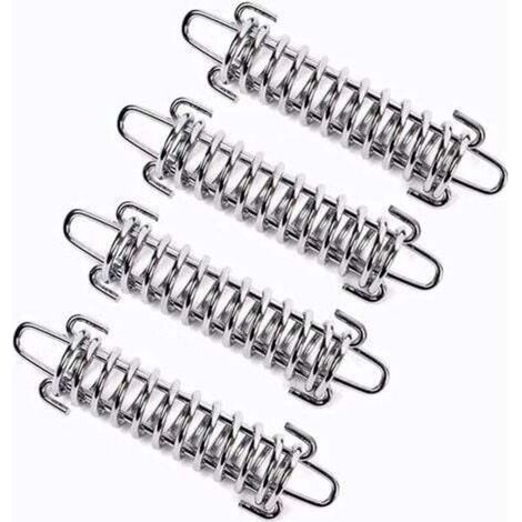 4 Pices Ressort Voile d\'ombrage, Tendeur Voile d\'ombrage Ressort, Ressort de Tension pour Voile D\'ombrage, Ressort de Tension pour Tente de Camping, Boucle de Corde de Ressort de Tente en Acier (1/5)