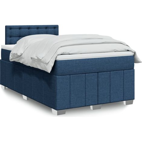 Cama box spring con colchón tela azul 120x190 cm vidaXL (1/5)