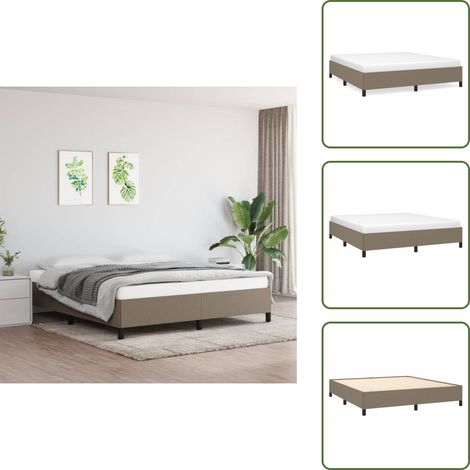 Cadre de lit sans matelas taupe 160x200 cm tissu - Cadre De Lit - Lit Double - Lit Taupe - Literie - Meuble Chambre (1/5)