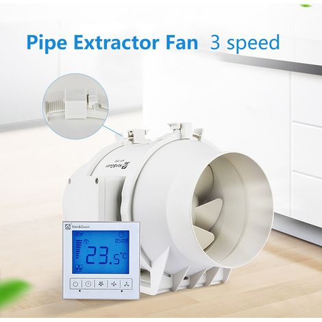 Rohrventilator 150mm, Inline-Abluftventilator Kanalventilator Rauchabzug Rohrlüfter 530m³/h, 33dB Leise für Bad Küche Gewächshaus Zelt Garage