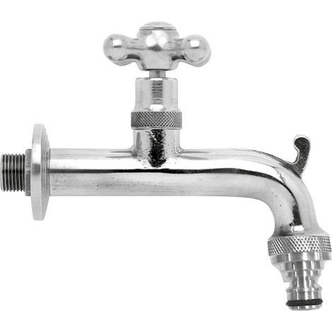 Rubinetto per Fontana da Giardino in Ottone Cromato con Attacco Rapido Morelli Plenty (1/2)